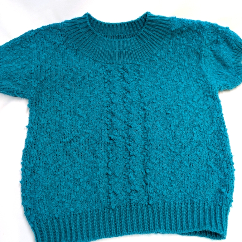 Vintage Sweater Greenwich Square  Turquoise Size S Very Good Condition